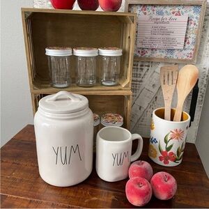Rae Dunn OG Large Yum Canister and Yum mug -Both NWT